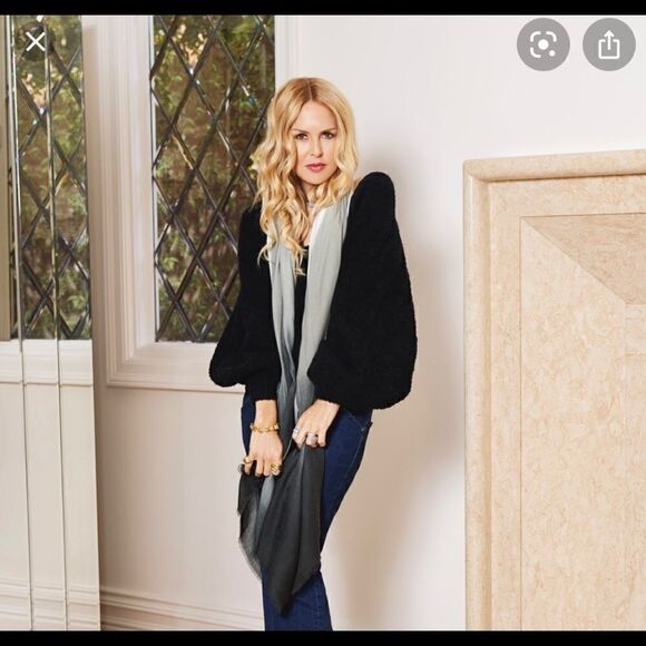 Carly Cushnie gray horizon ombré print scarf NWT - Picture 4 of 10